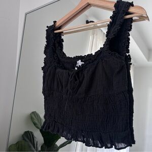 Princess Polly Black Ruffled Blouse